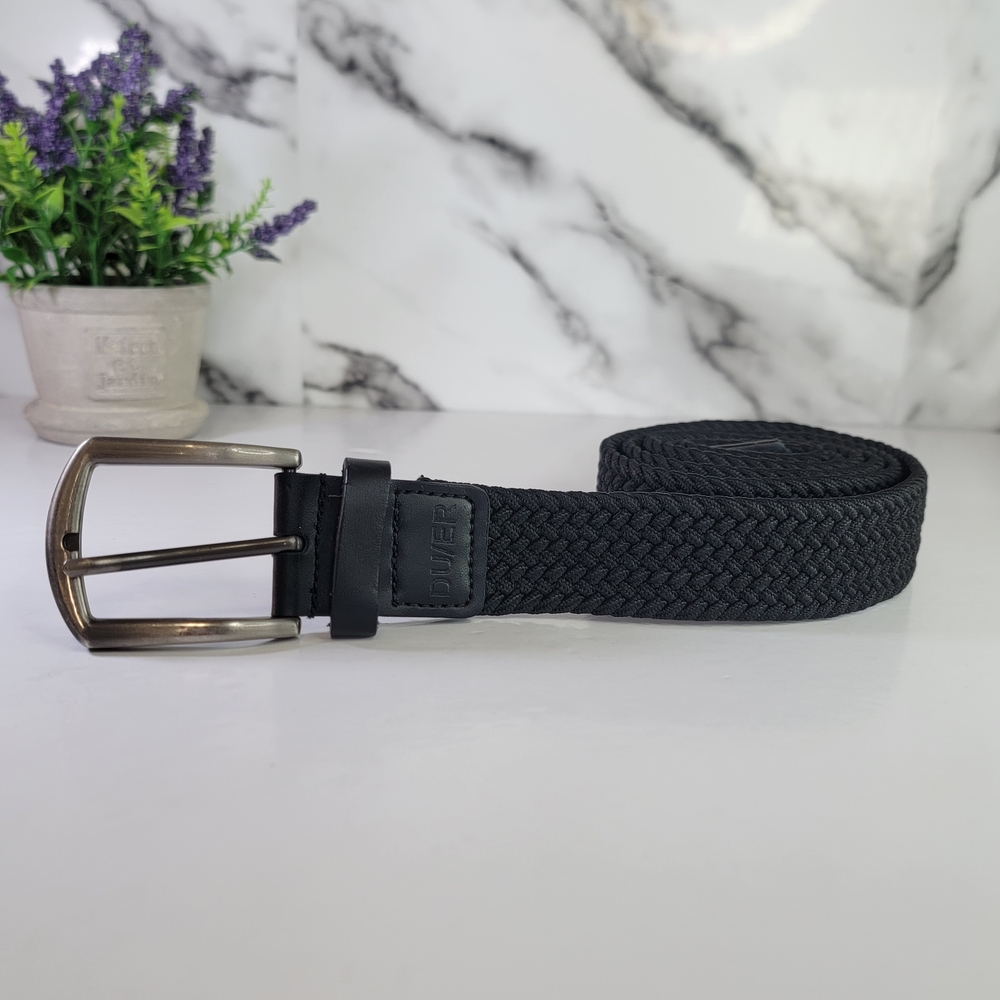 DU/ER Black Woven Belt